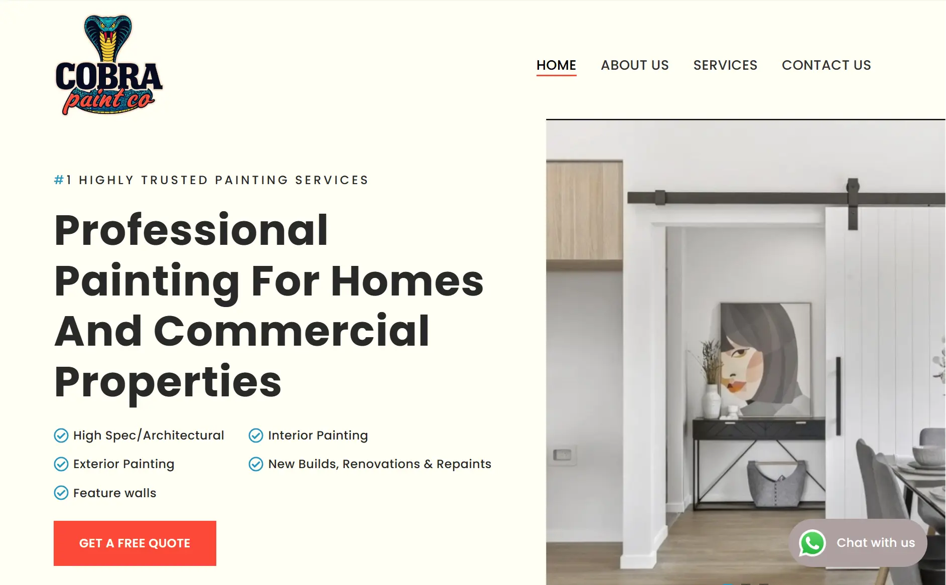 Cobra Paint Co painters website built by Solanki