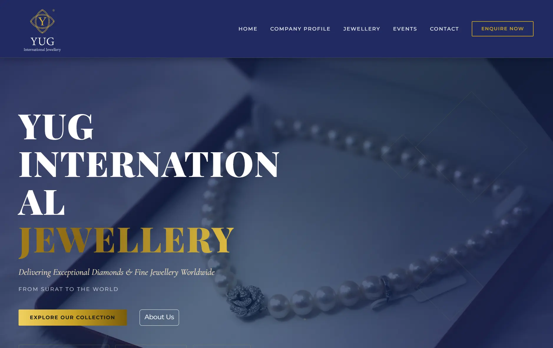 Yug International Jewellery website built by Solanki
